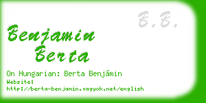 benjamin berta business card